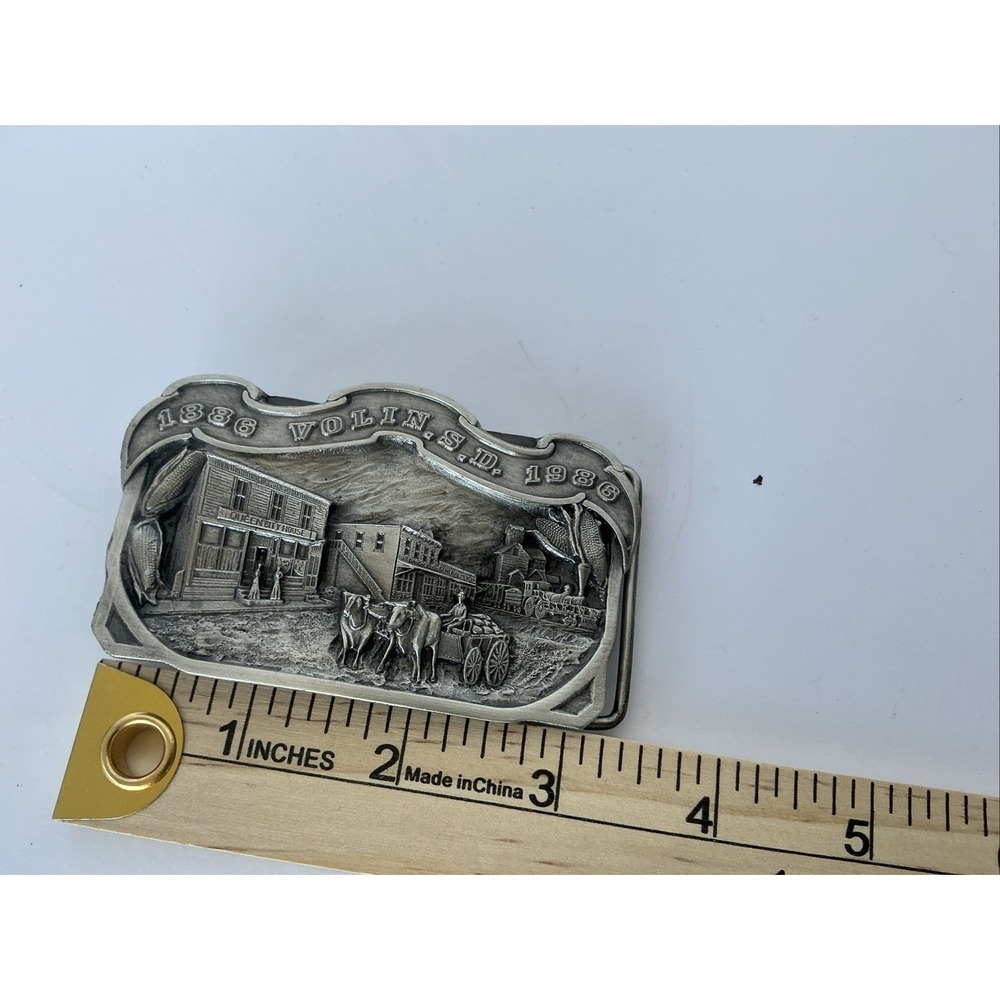Volin SD 1886 1986 Pewter Belt Buckle Limited Edition Western Americana - Picture 7 of 8